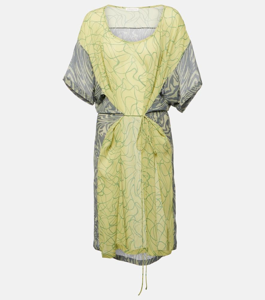 dries van noten printed georgette minidress