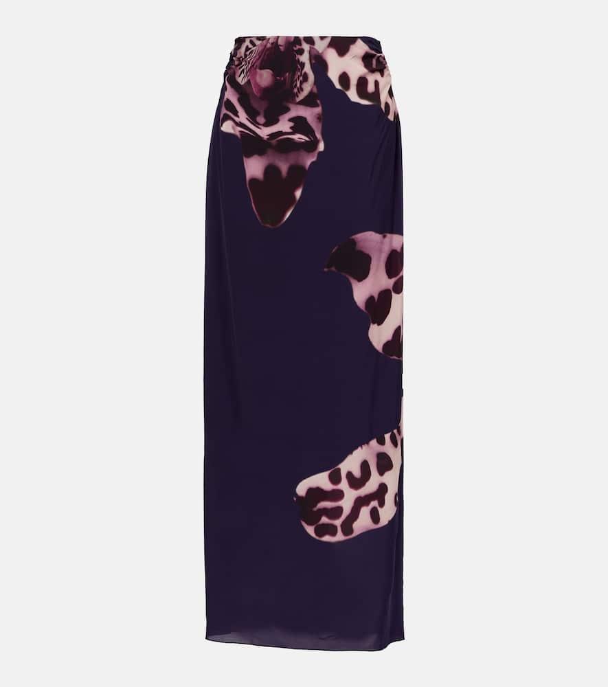 dries van noten printed maxi skirt