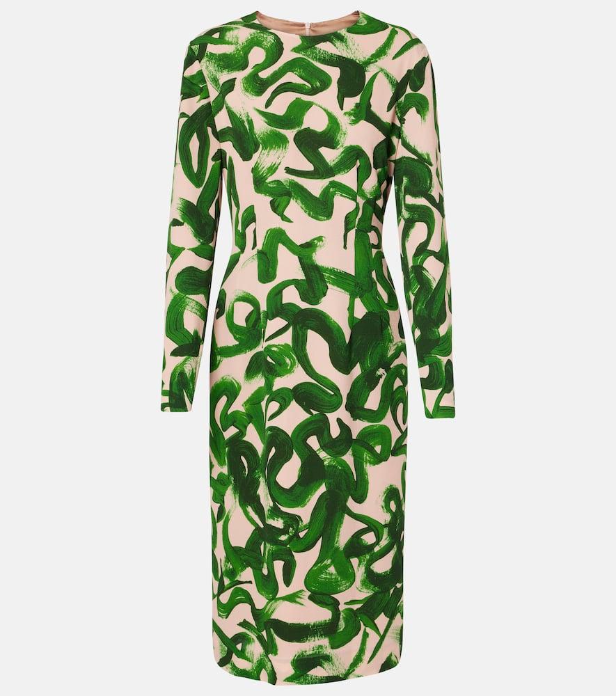 dries van noten printed midi dress