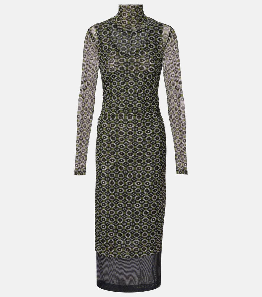 dries van noten printed midi dress