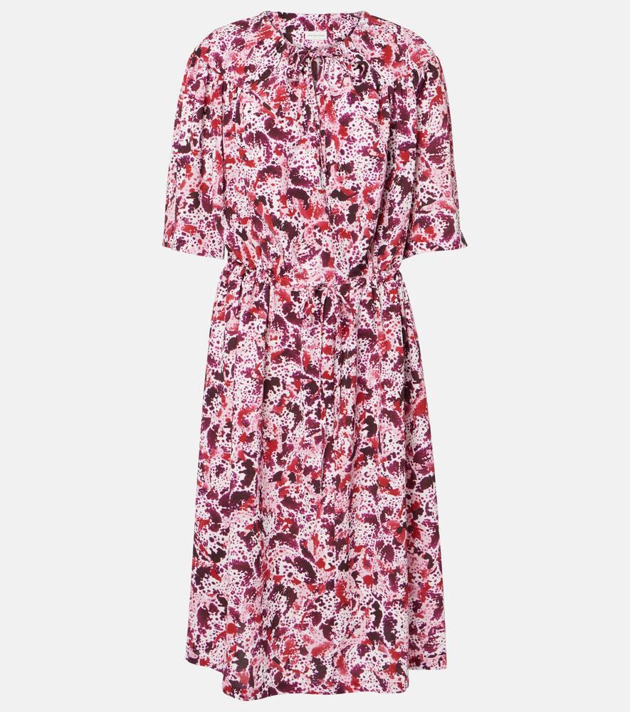 dries van noten printed midi dress
