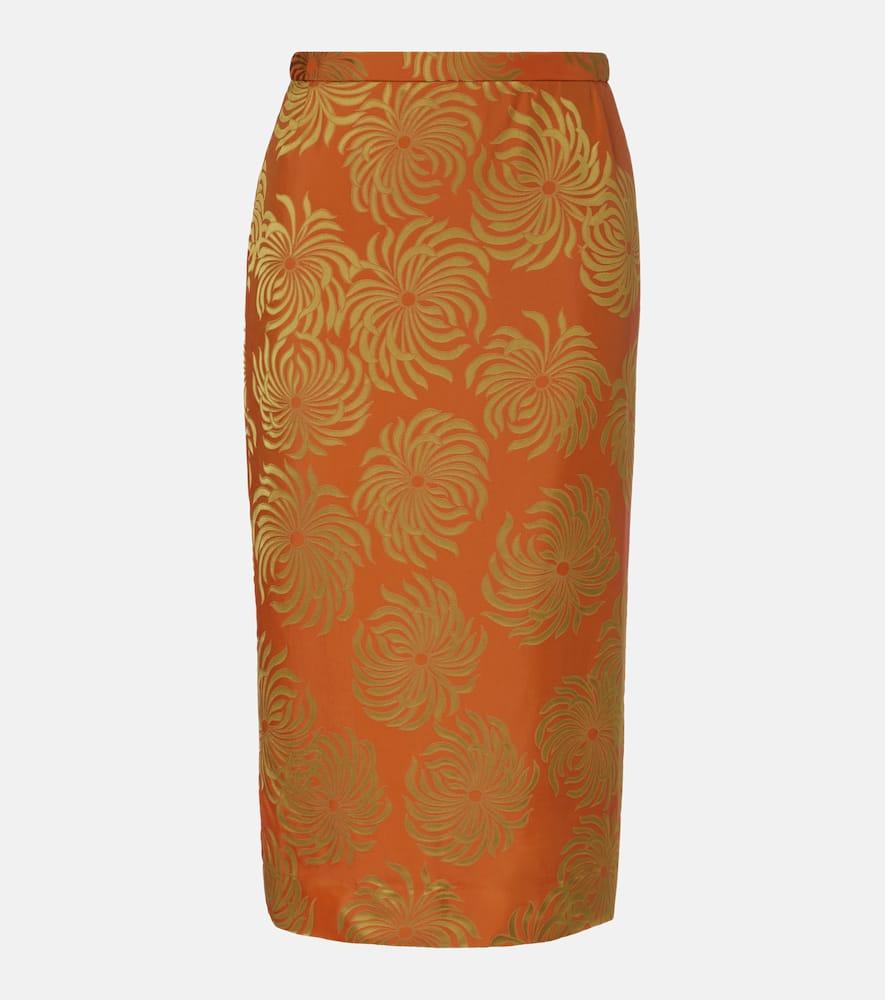 dries van noten printed midi skirt