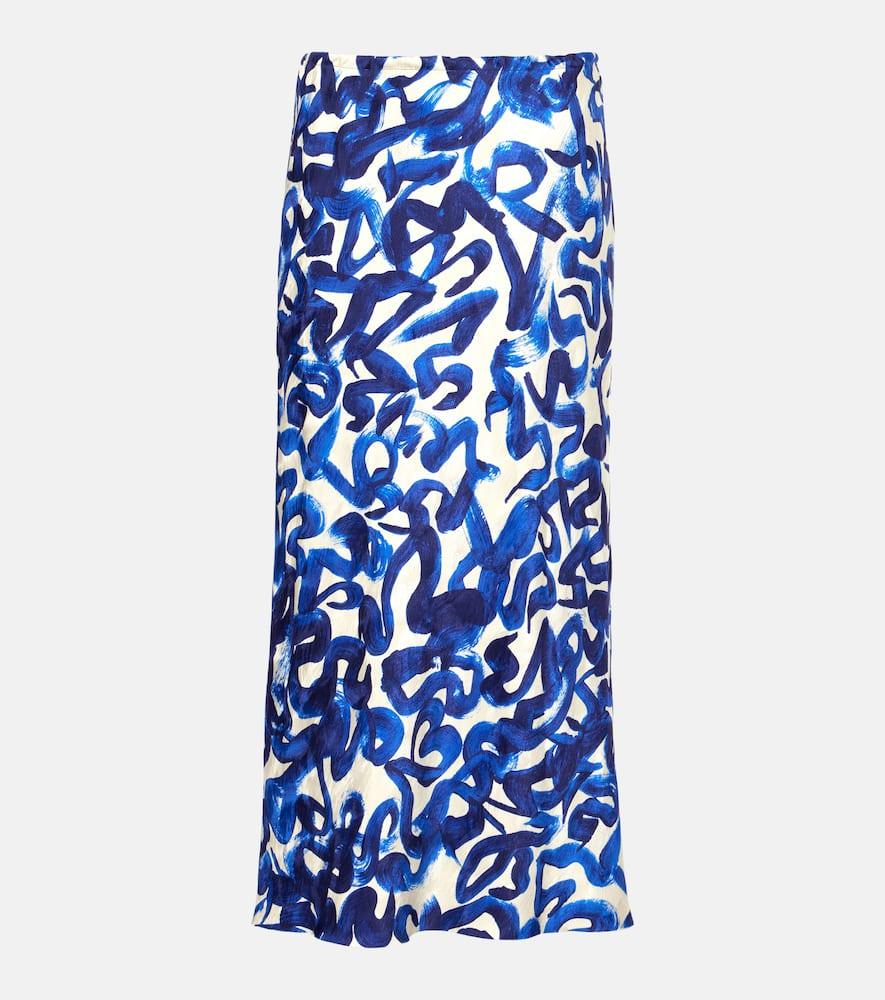dries van noten printed midi skirt