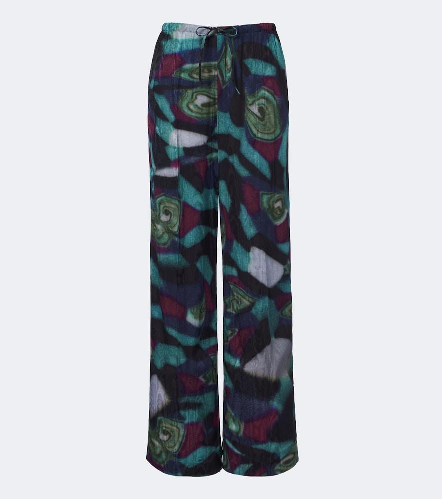 dries van noten printed moiré wide