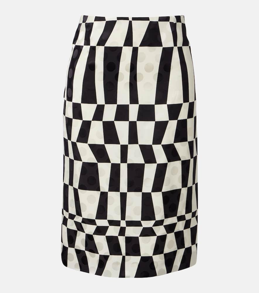 dries van noten printed pencil skirt
