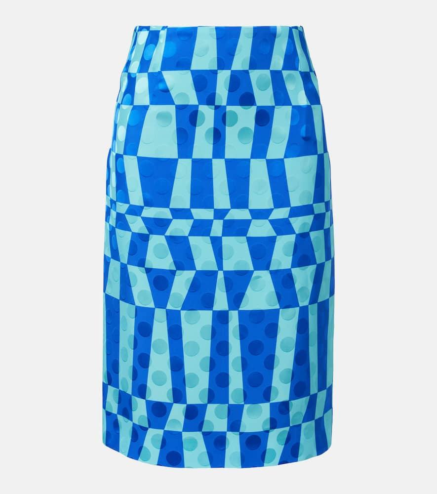 dries van noten printed pencil skirt