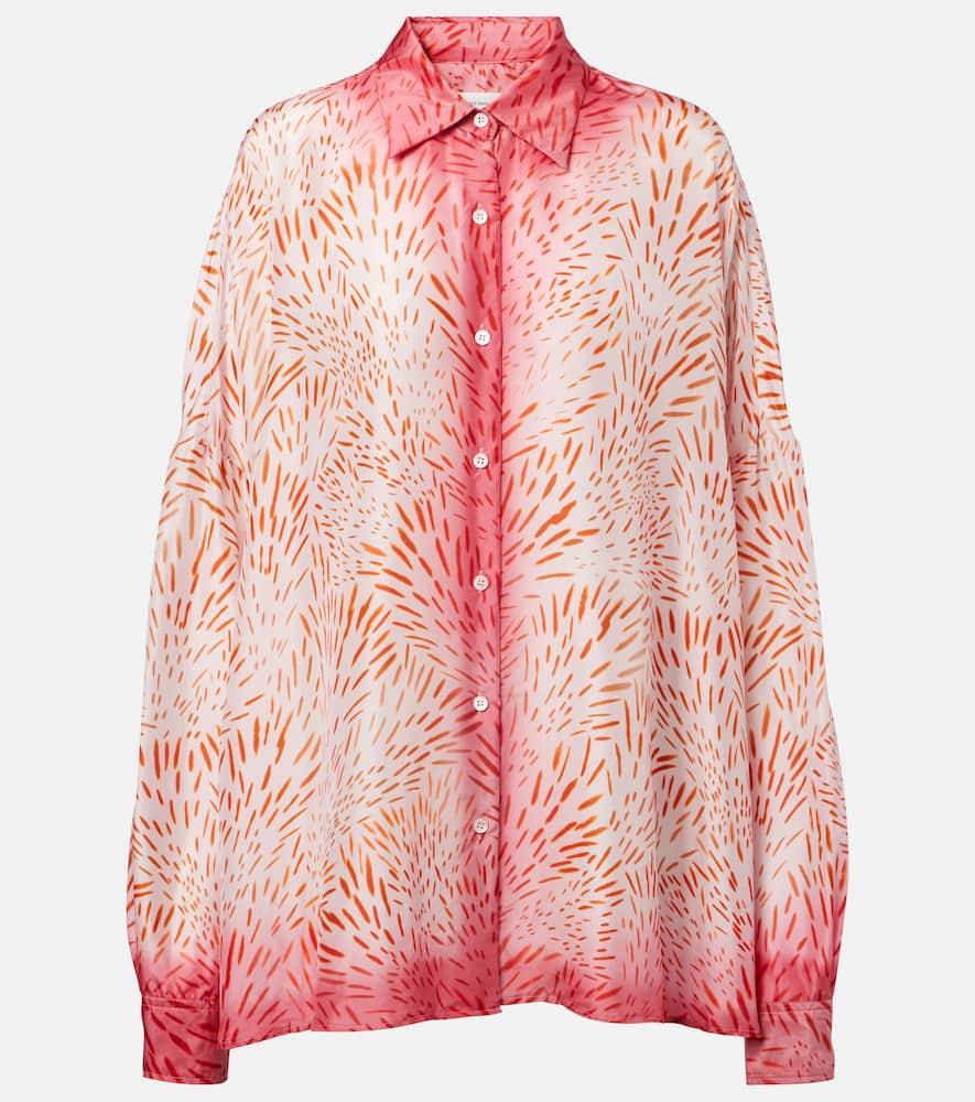 dries van noten printed silk shirt