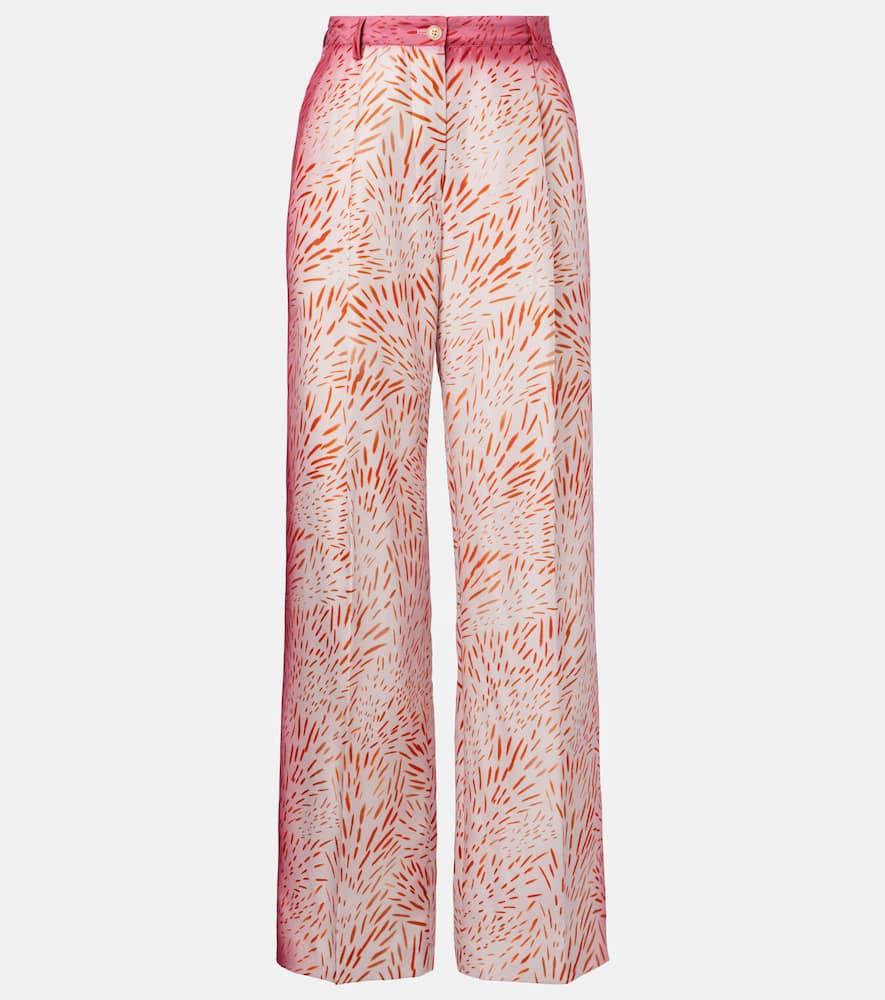 dries van noten printed silk wide
