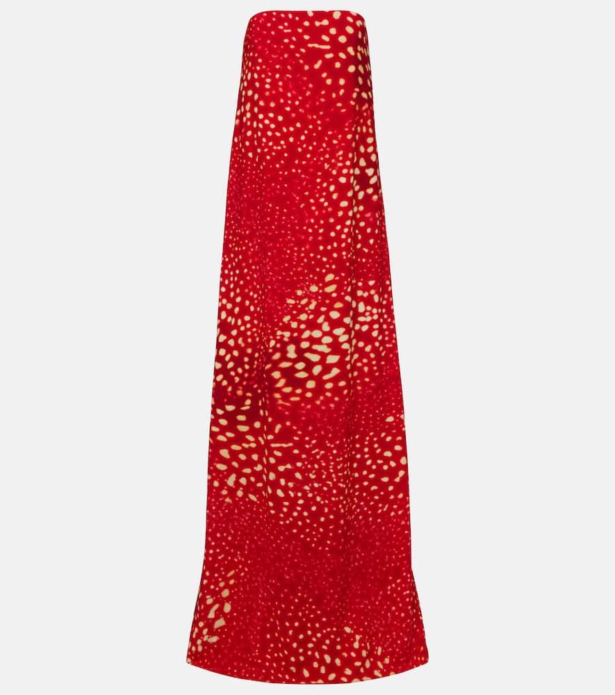 dries van noten printed strapless maxi dress