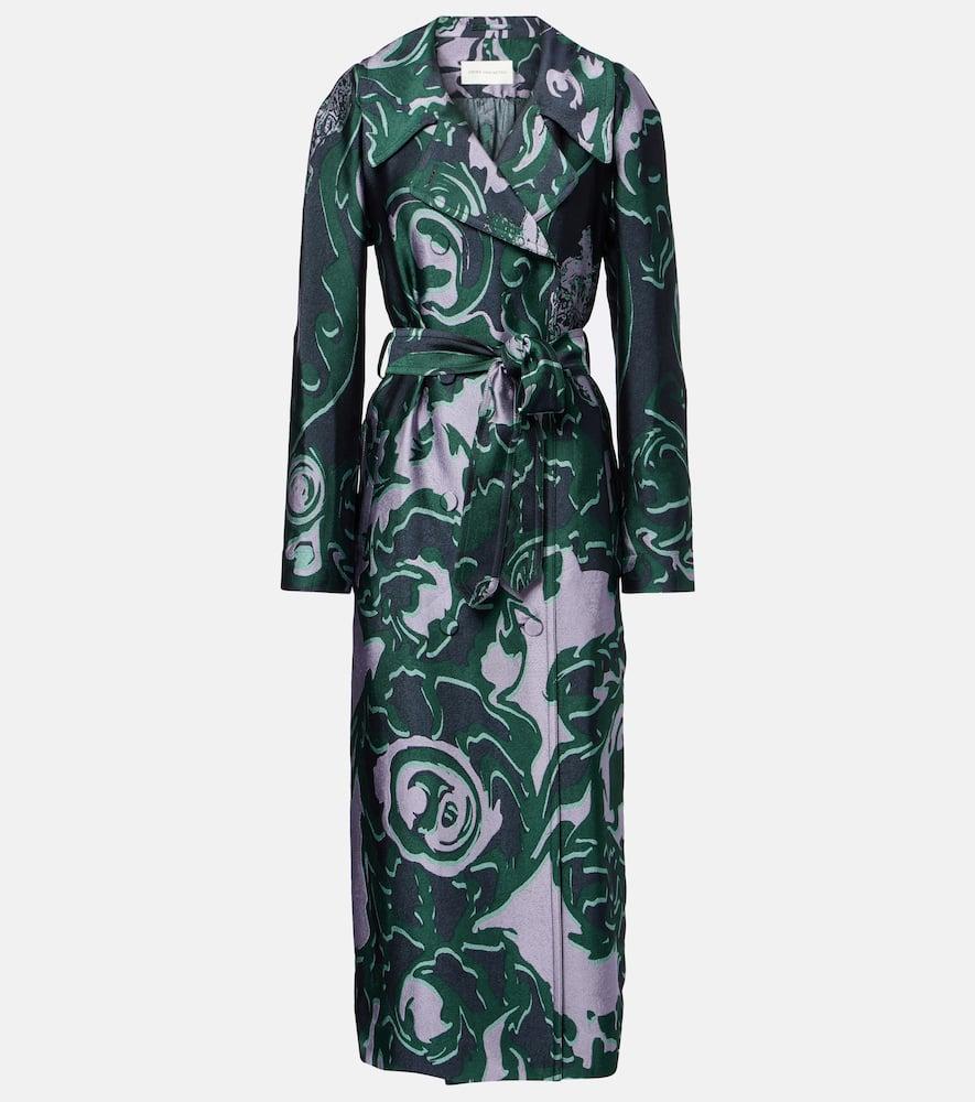 dries van noten printed trench coat