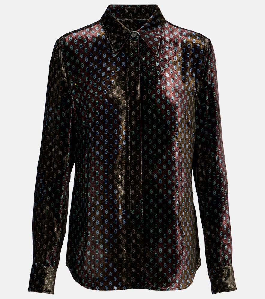 dries van noten printed velvet shirt