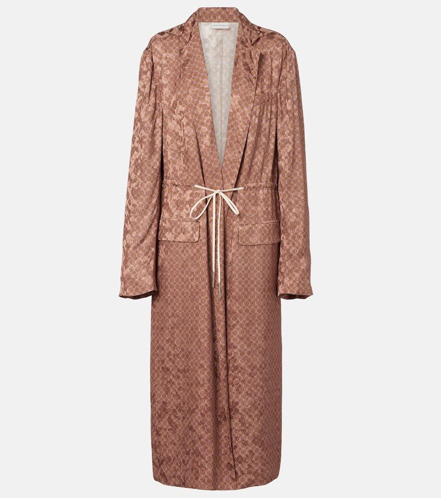 dries van noten printed wrap coat
