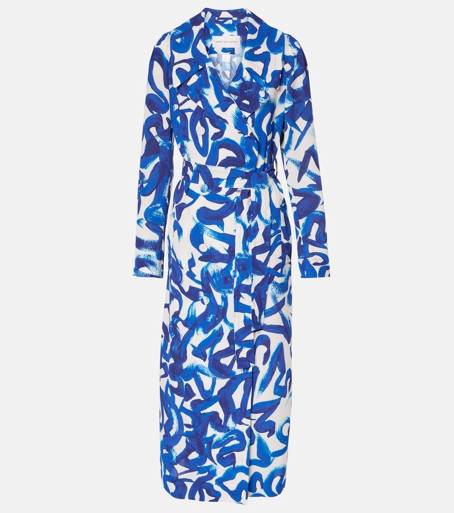 dries van noten printed wrap coat