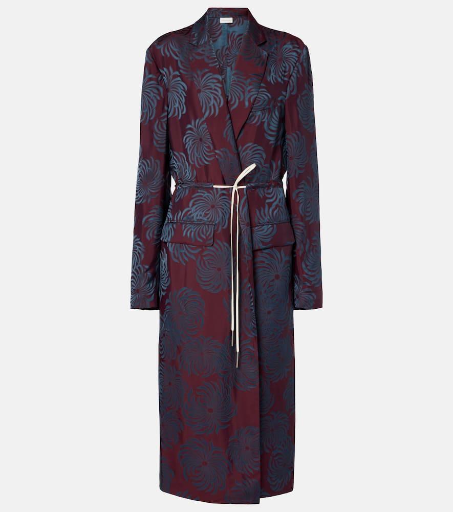 dries van noten printed wrap coat