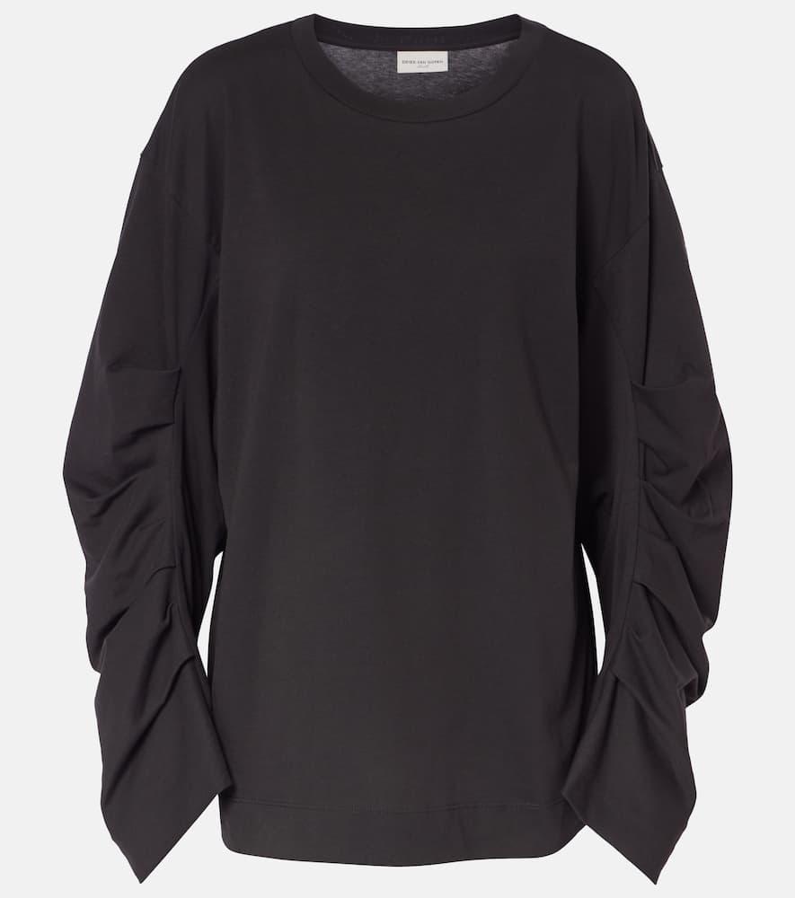 dries van noten ruched cotton jersey sweatshirt