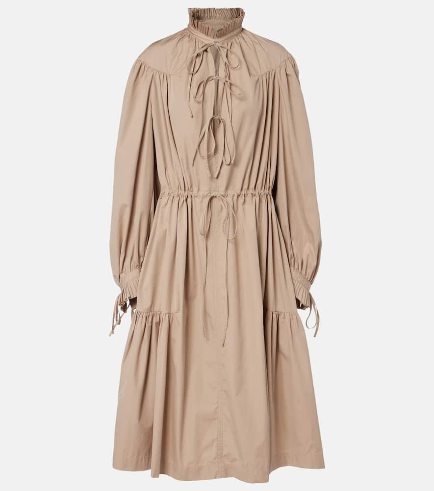 dries van noten ruffled cotton shirt dress