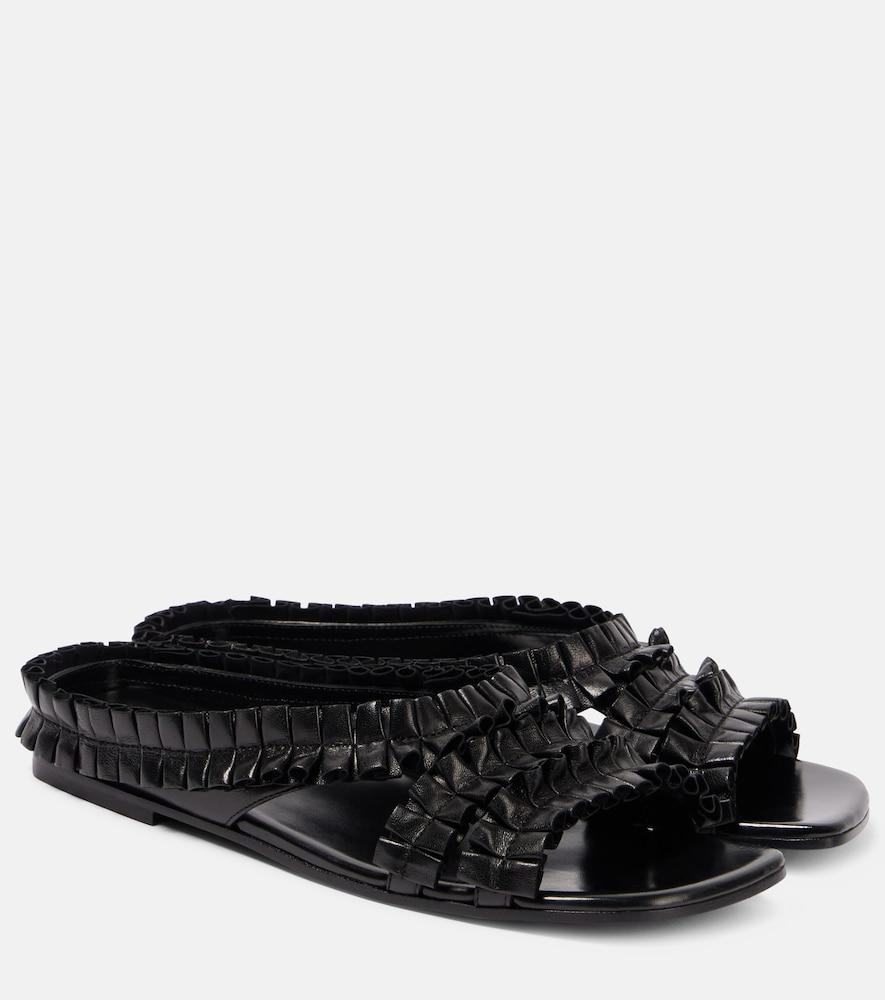 dries van noten ruffled leather sandals