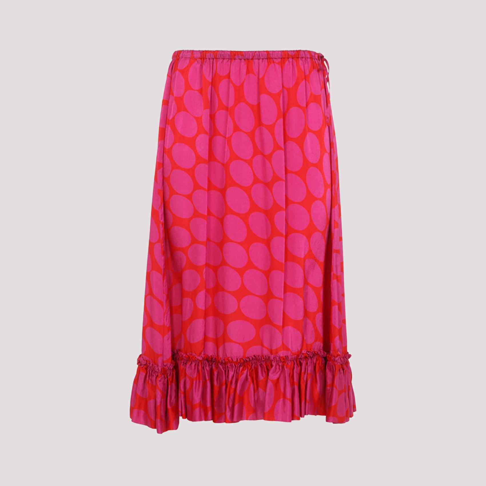 dries van noten samila midi skirt pink & purple viscose - women