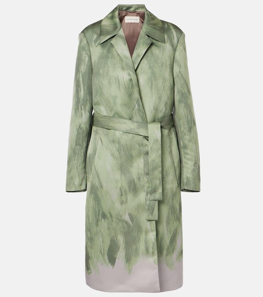 dries van noten satin wrap coat