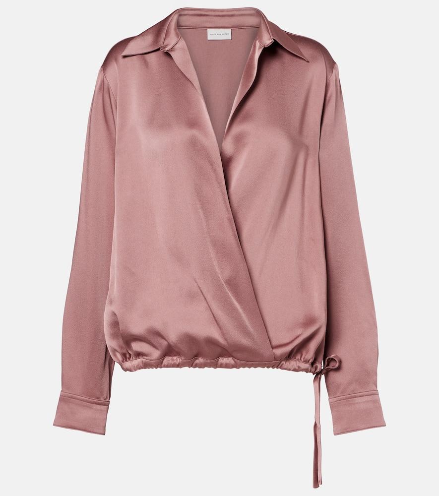 dries van noten satin wrap top