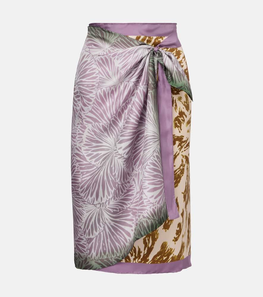 dries van noten scarfy printed wrap skirt