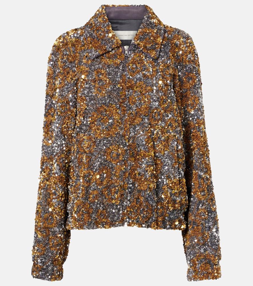 dries van noten sequined blouson jacket