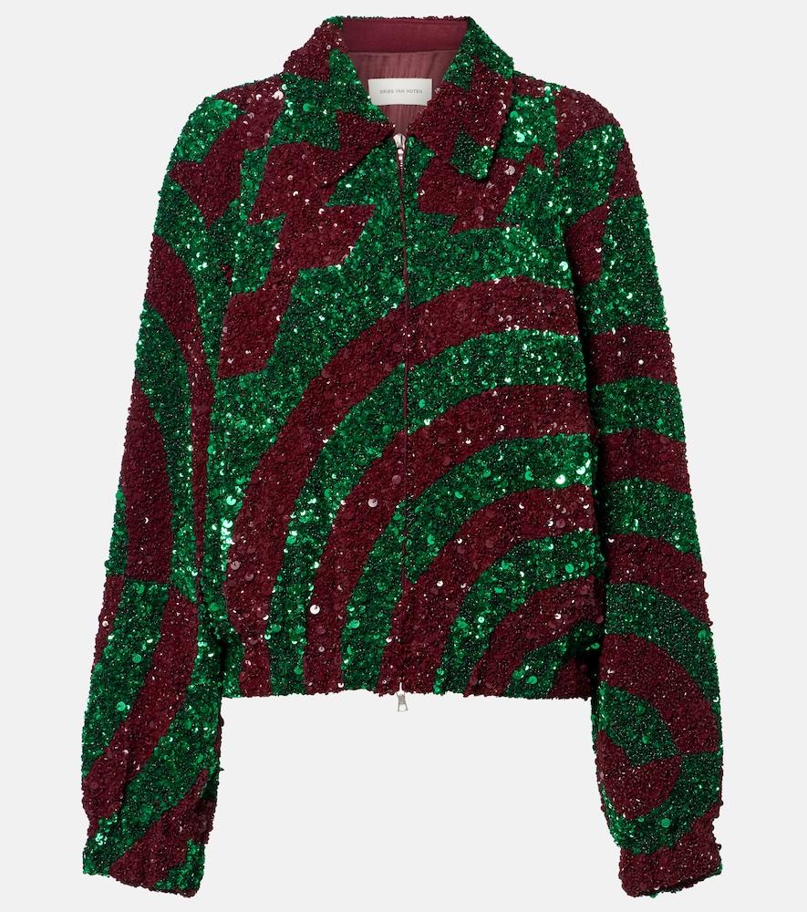 dries van noten sequined blouson jacket