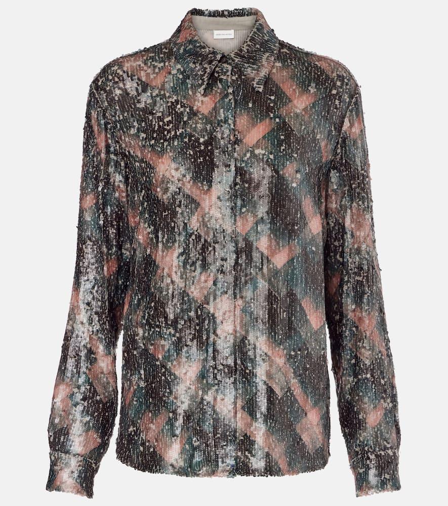 dries van noten sequined shirt