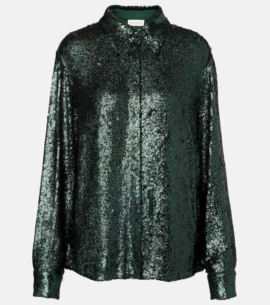 dries van noten sequined shirt