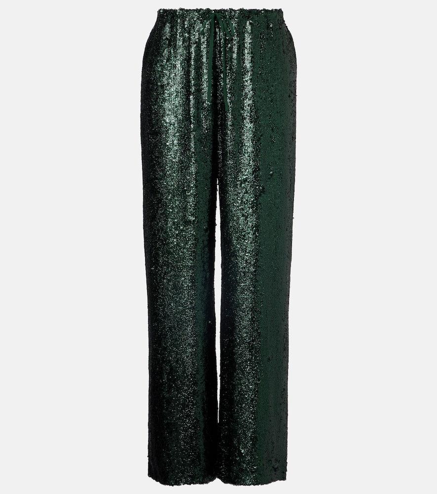 dries van noten sequined straight pants