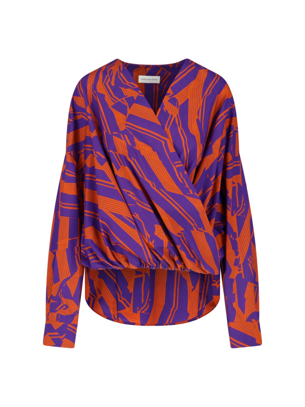 dries van noten shirts orange cotton - women