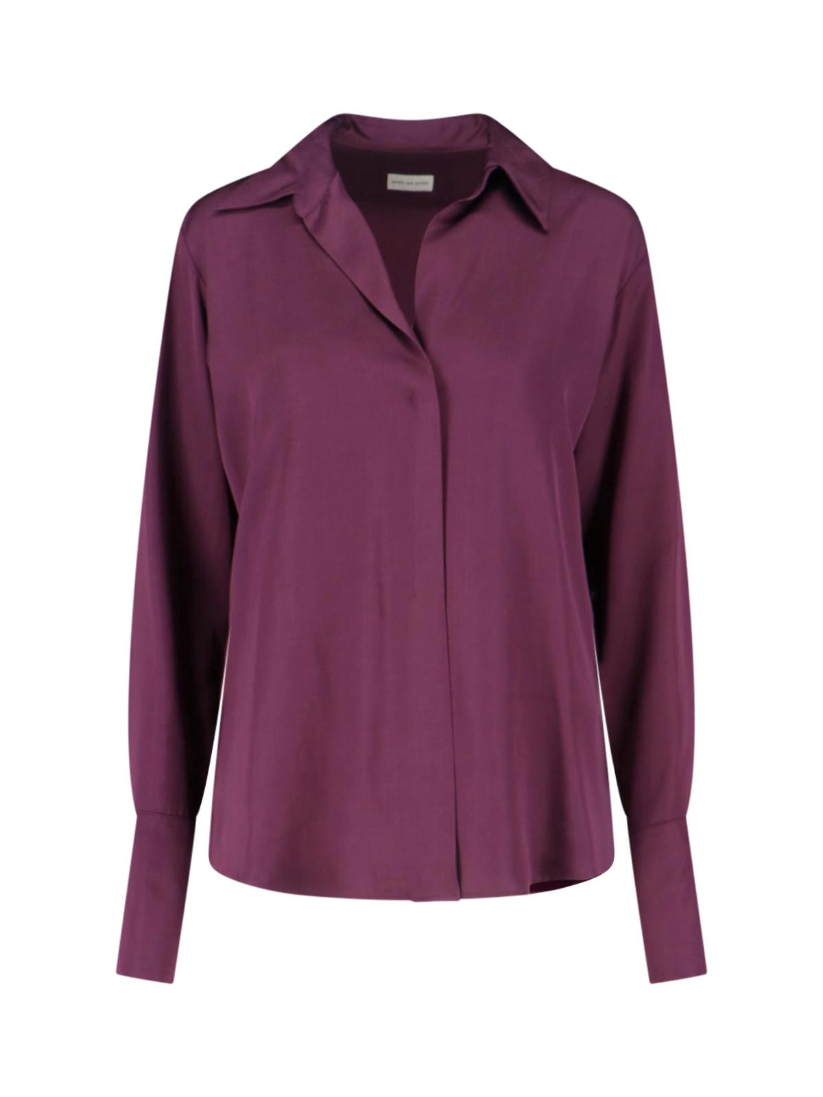 dries van noten shirts violet viscose - women