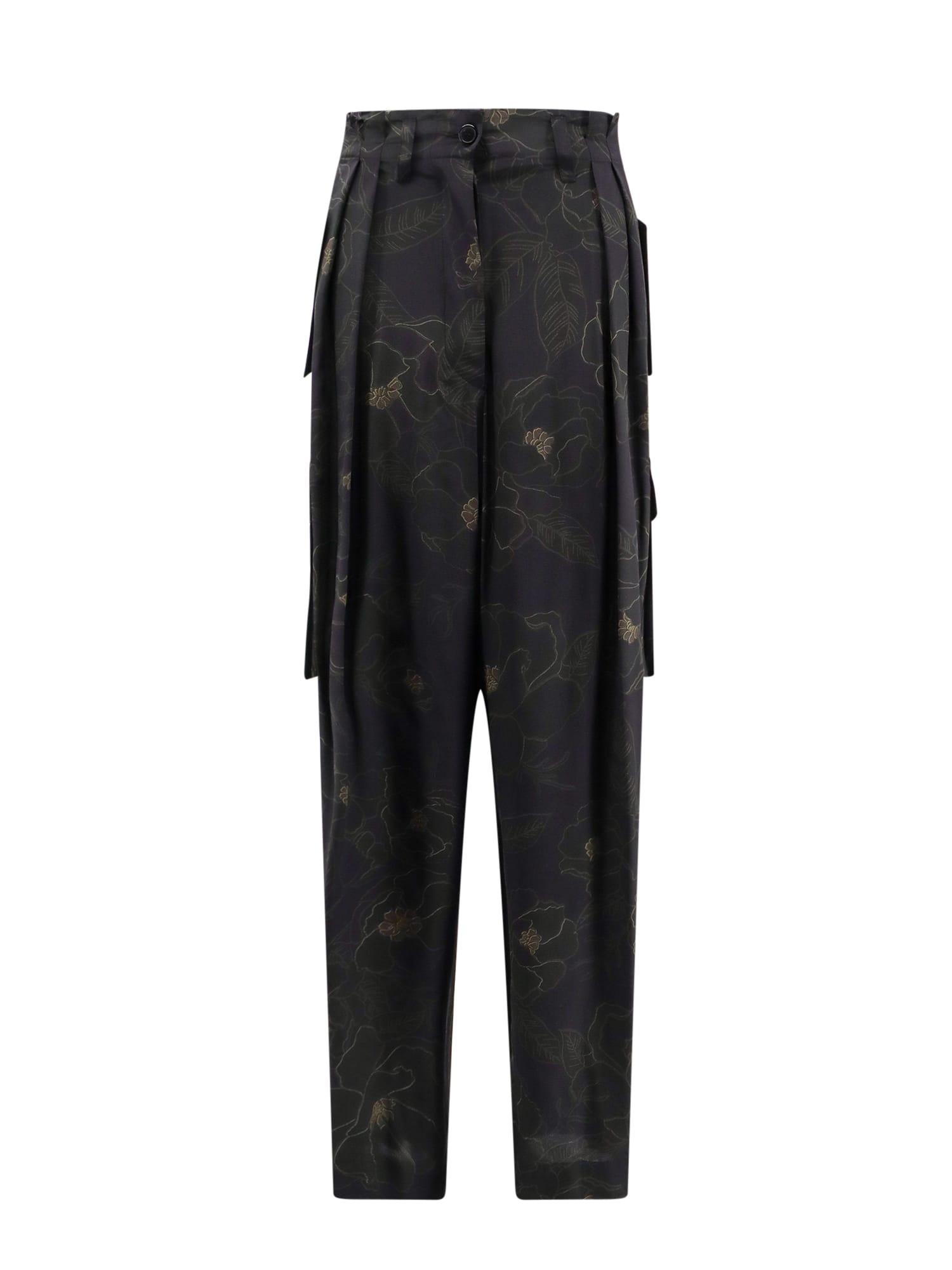 dries van noten silk cargo trouser