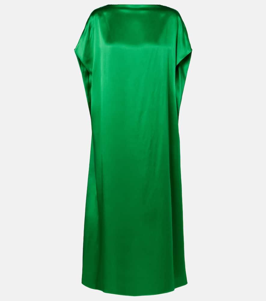 dries van noten silk satin midi dress