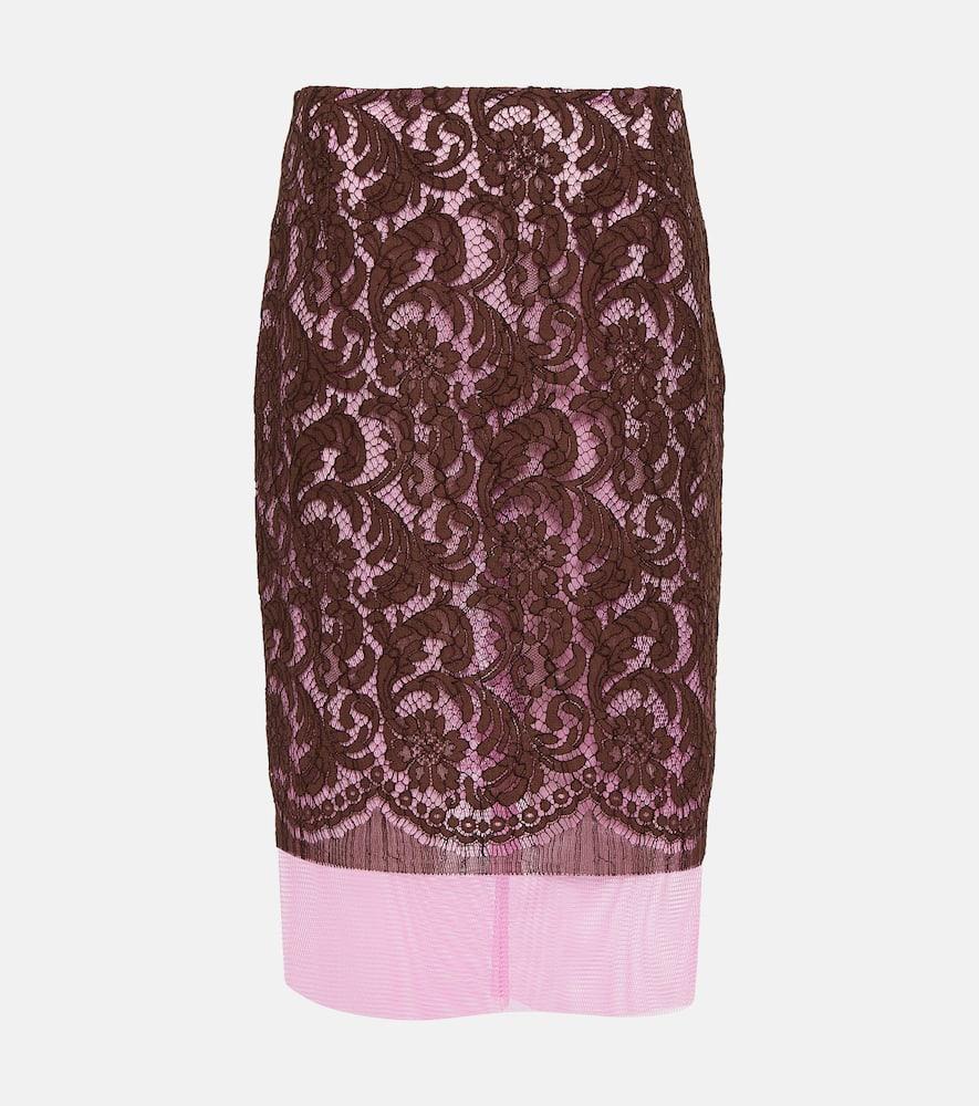 dries van noten slacy lace midi skirt
