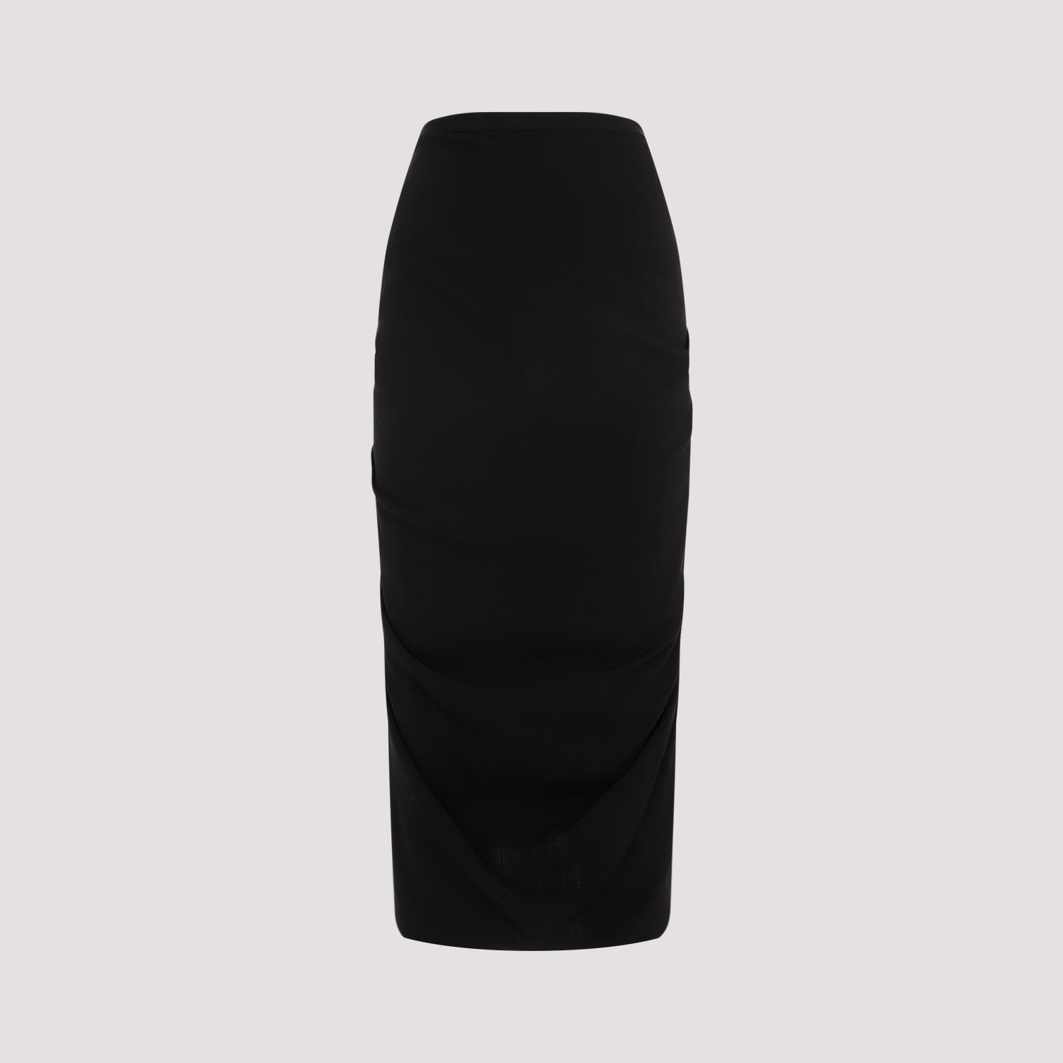 dries van noten sonata midi skirt black wool viscose - women