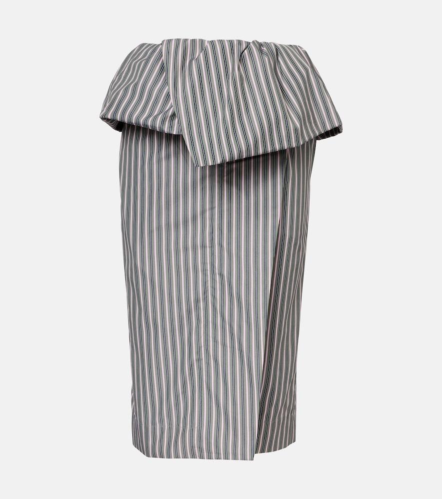 dries van noten striped cotton poplin midi skirt