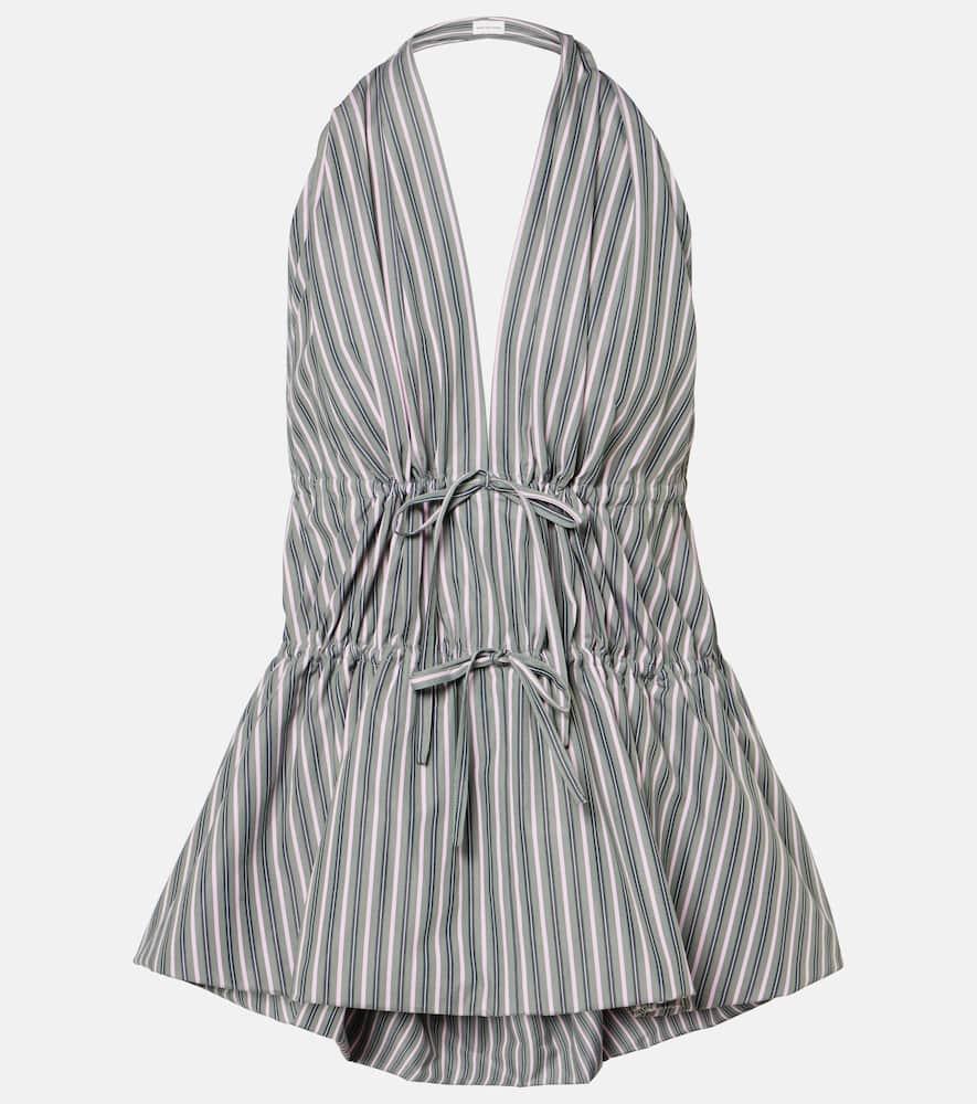 dries van noten striped halterneck cotton top