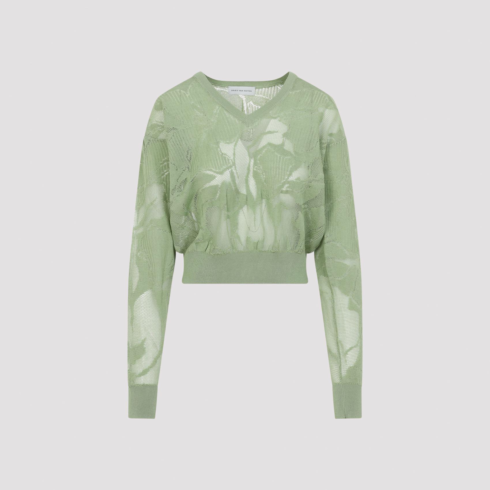 dries van noten torion sweater green cotton polyamide - women