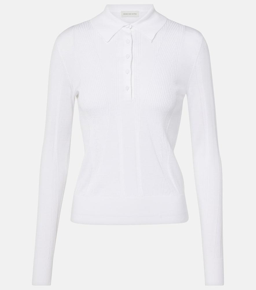 dries van noten touria cotton polo sweater