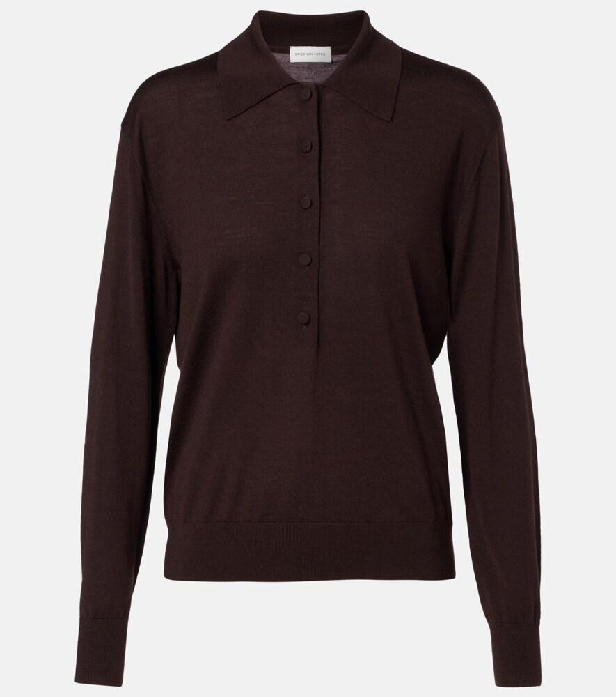 dries van noten wool polo shirt