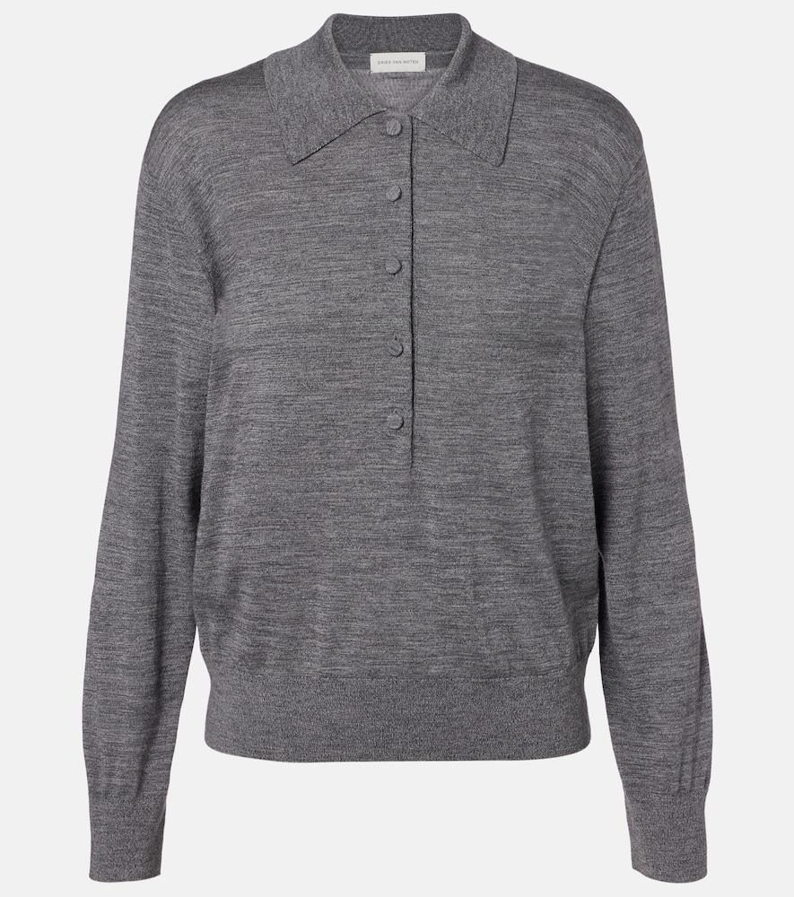 dries van noten wool polo sweater