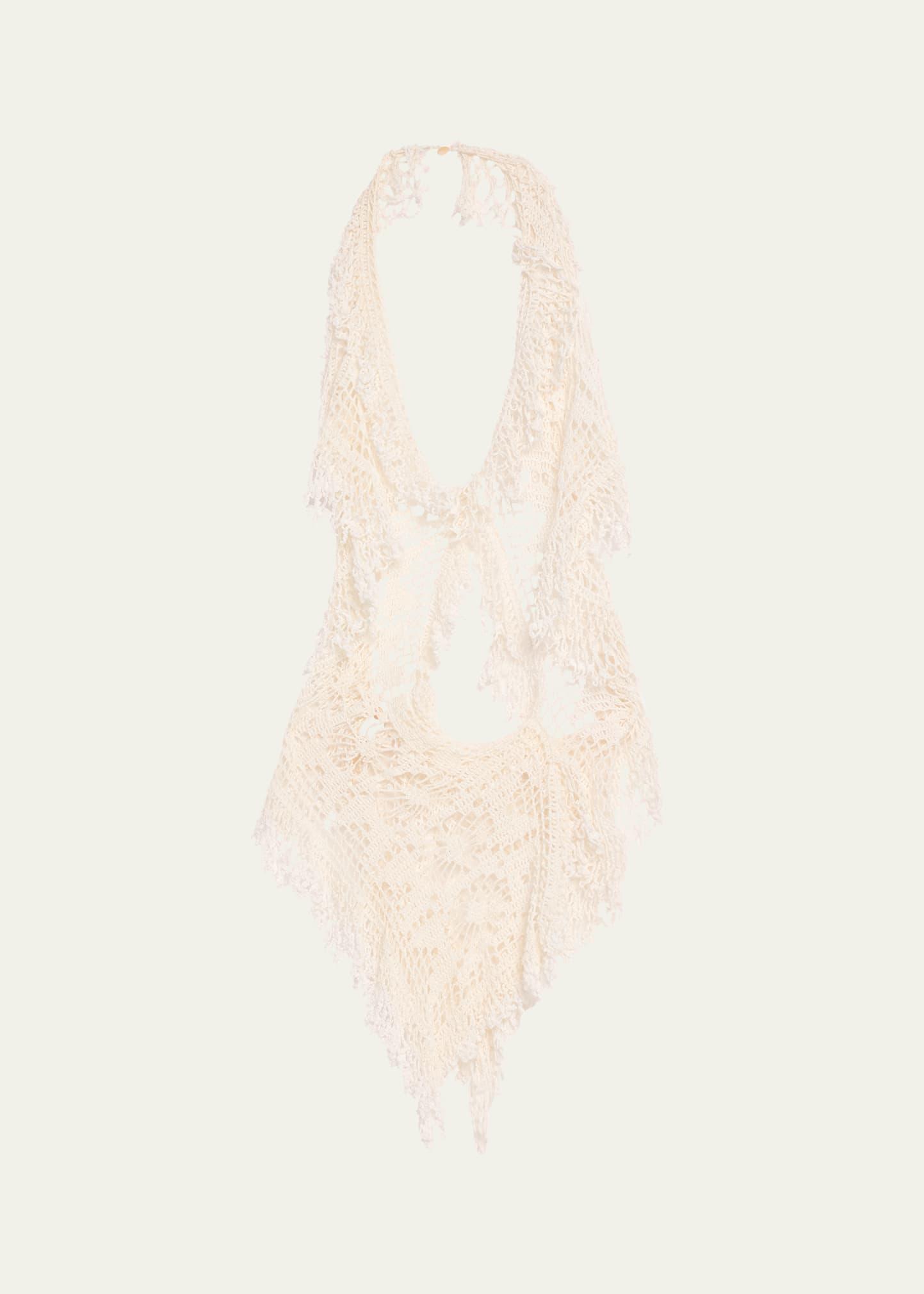 drift asymmetric crochet halter top