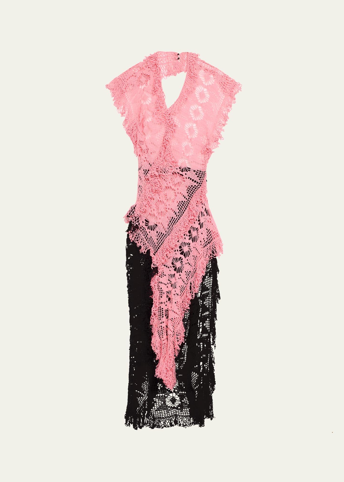 drift crochet backless maxi dress