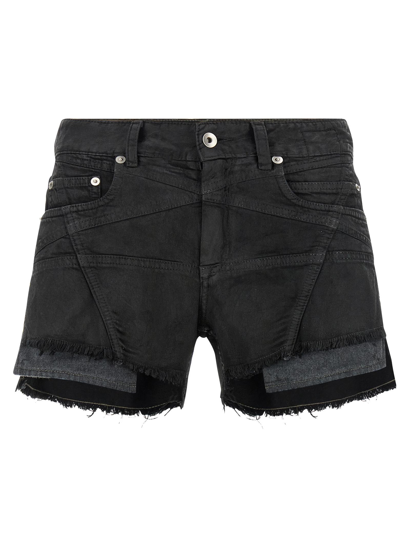 drkshdw lana cut offs shorts black cotton bermuda - women