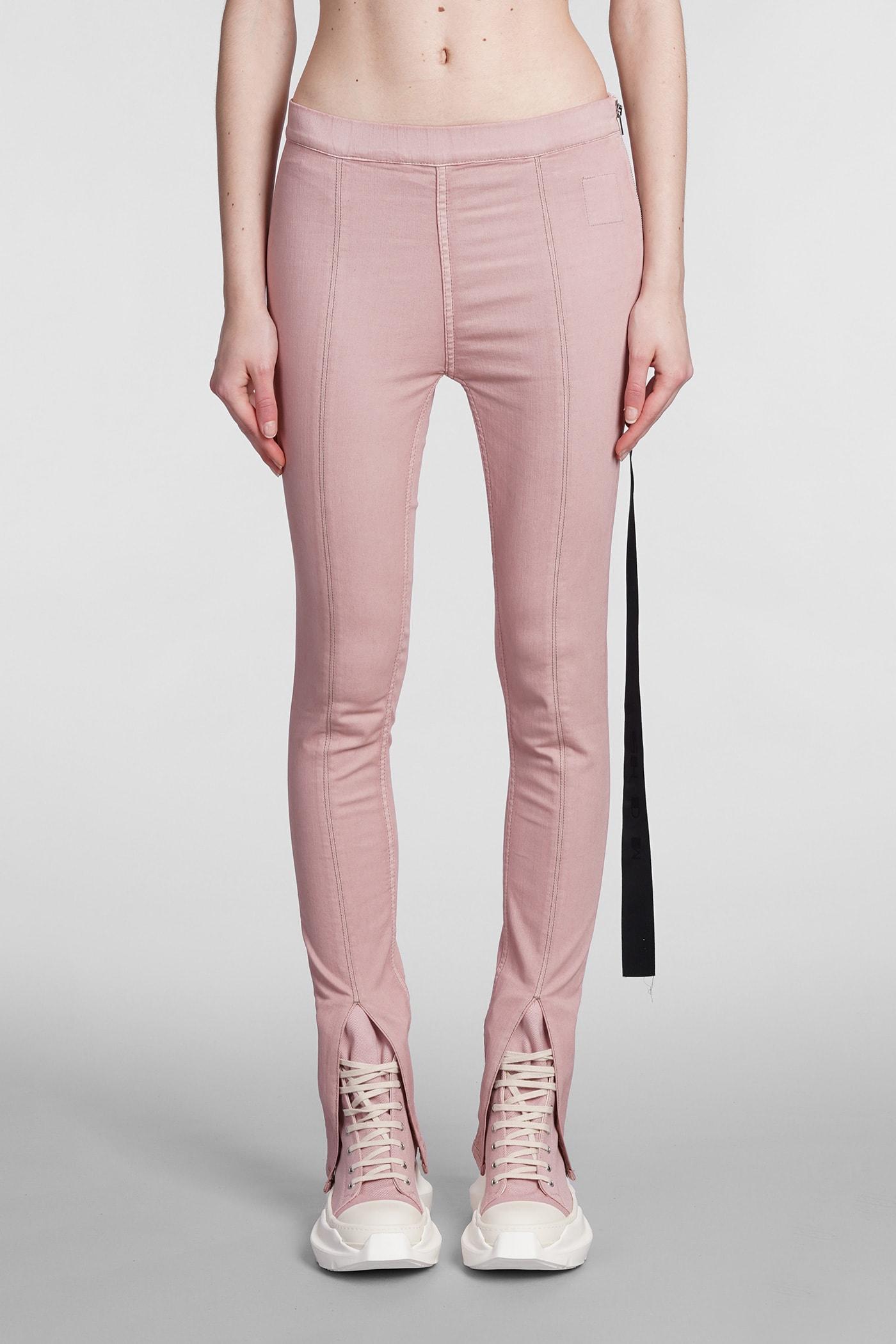 drkshdw slit front leggins leggings in rose-pink cotton
