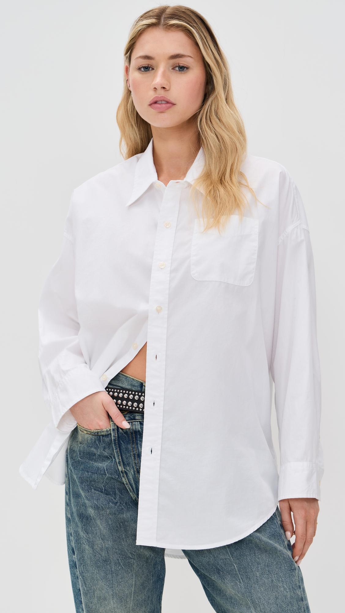 drop neck oxford shirt
