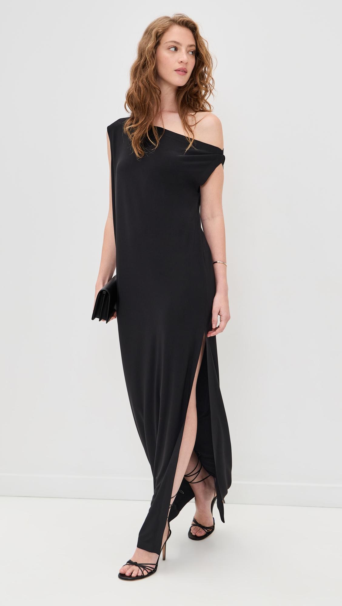 drop shoulder long dress