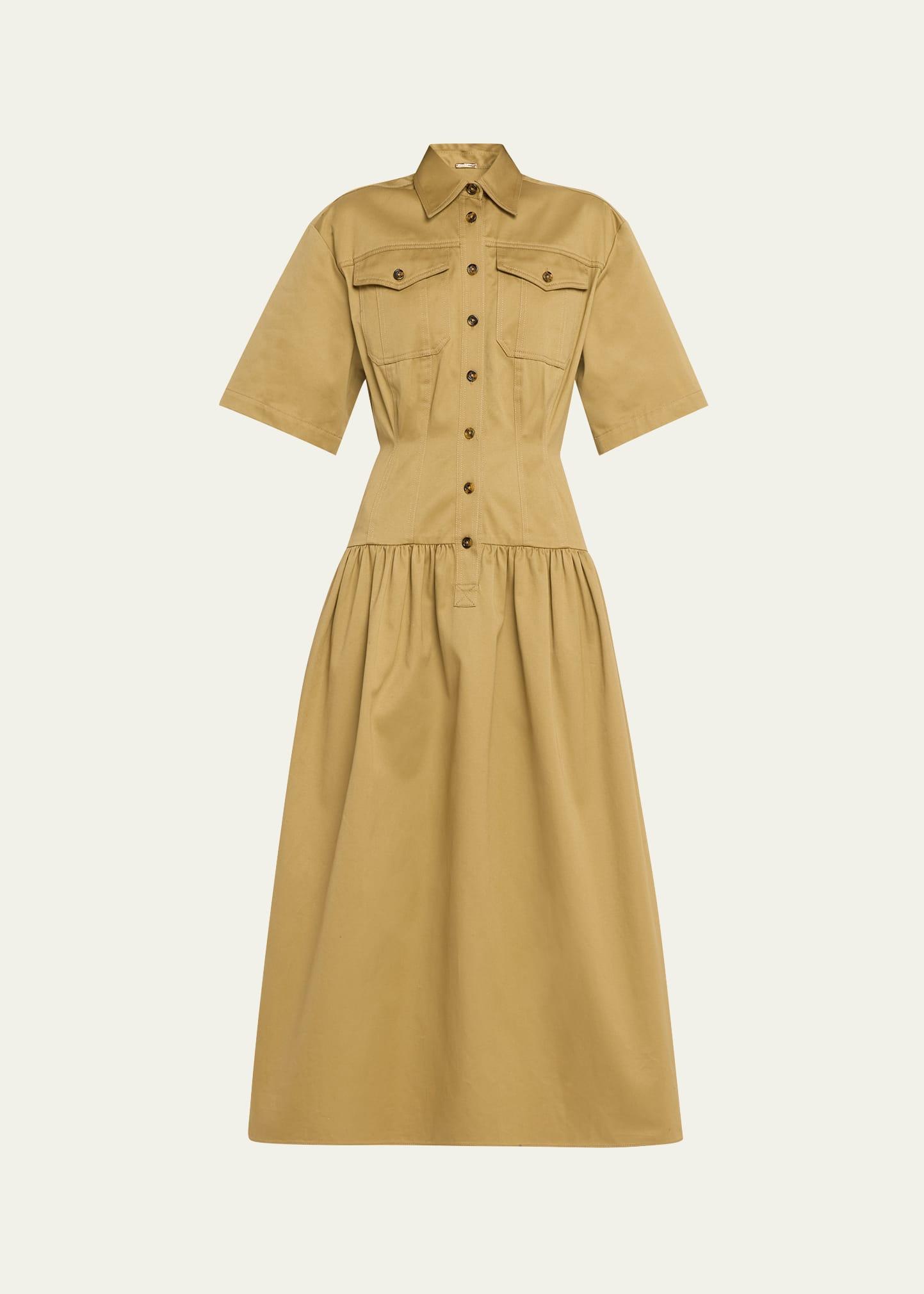 drop waist skirt cotton twill dress