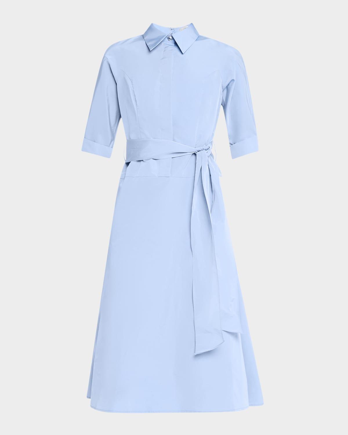 drop waist taffeta shirtdress